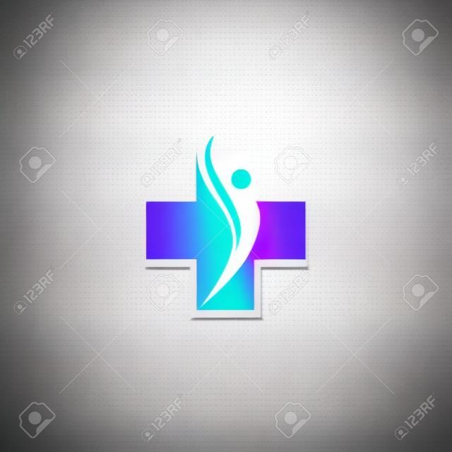 Un logo per la clinica, azienda farmaceutica. Logo del medico di famiglia, pronto soccorso. Gabinetto sanitario e medico