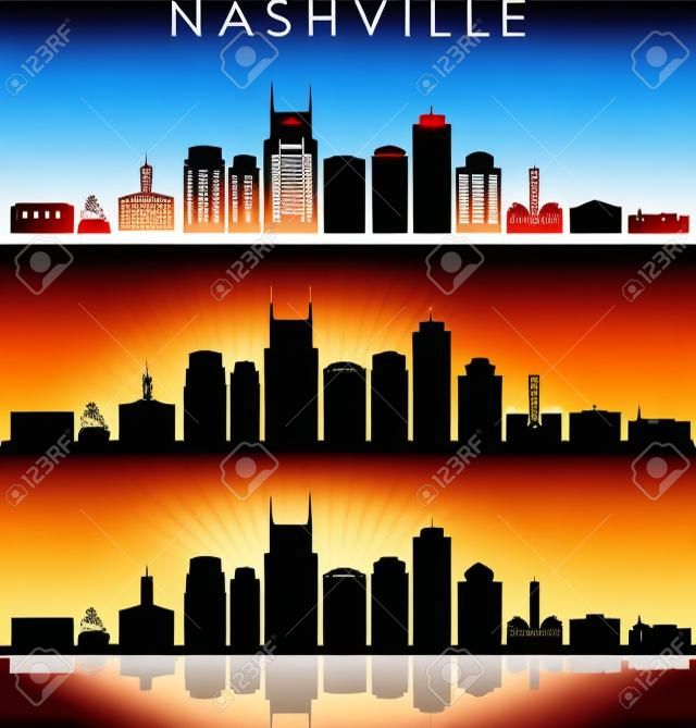 NASHVILLE City Skyline Silhouette Cityscape Vector