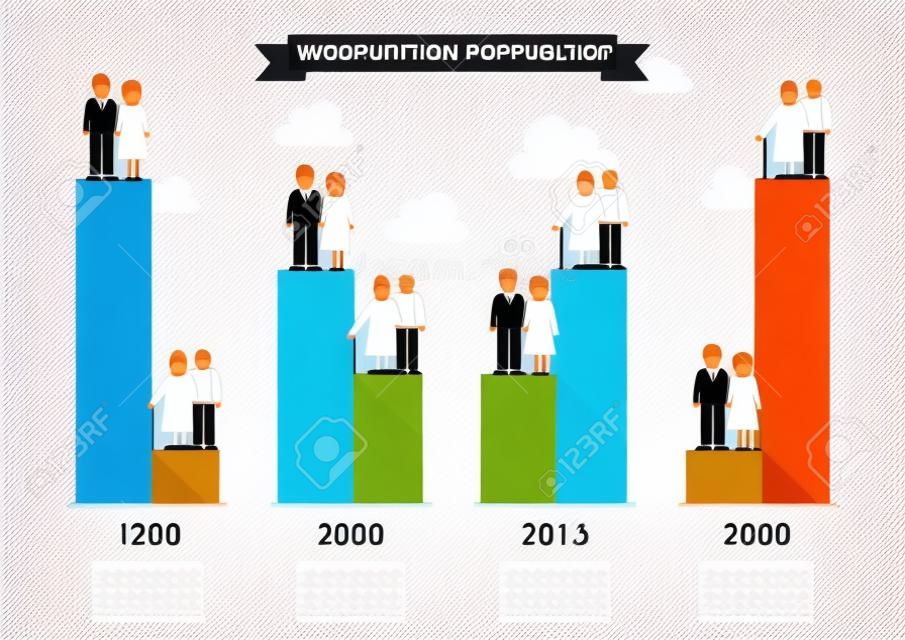 Aging population with worker trend. Vector illustration