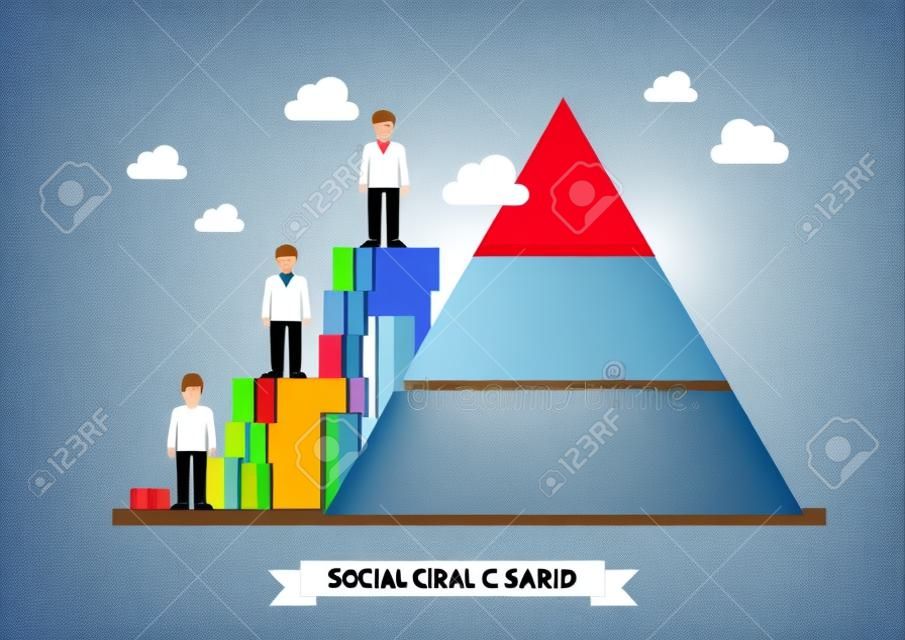 Пирамида социальных классов. Векторная иллюстрация