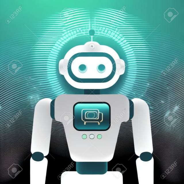 Android Robot vector illustration. Cyborg Technology.