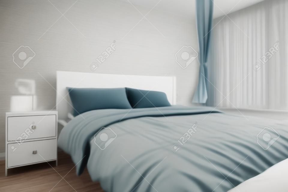 Abstrato borrão foco cama quarto interior fundo