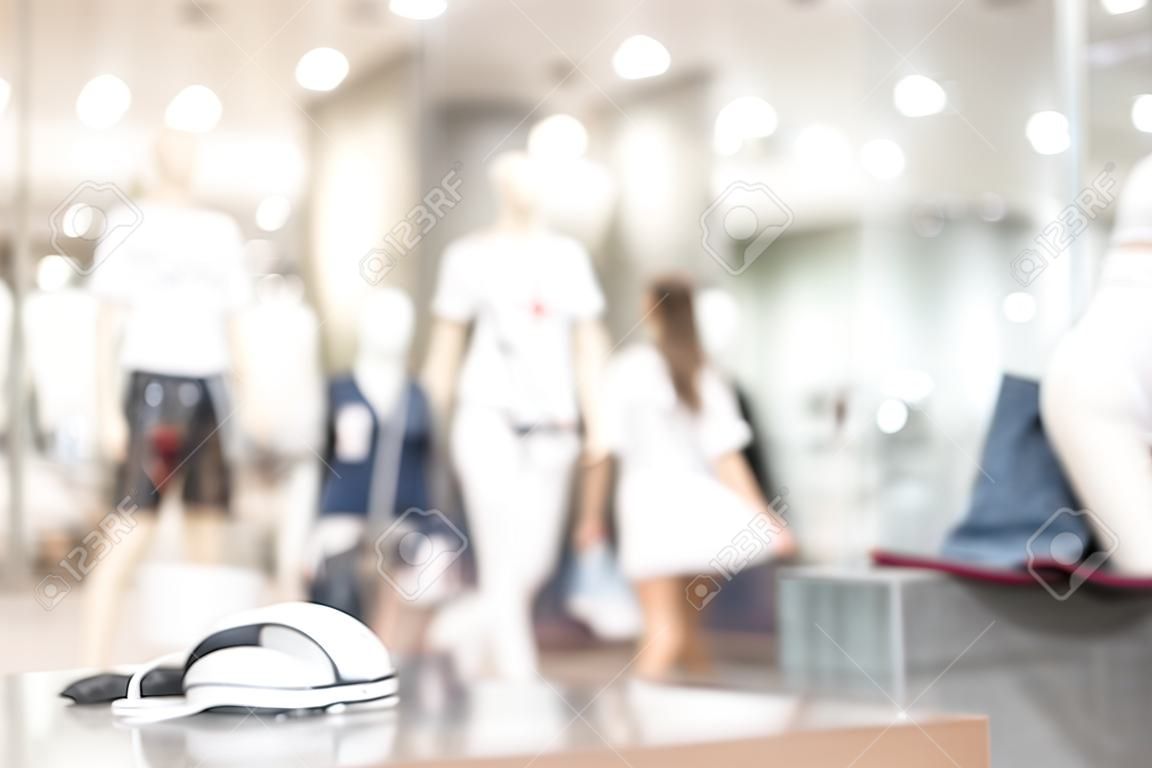 Abstract blur and defocused shopping mall and retail store interior for background