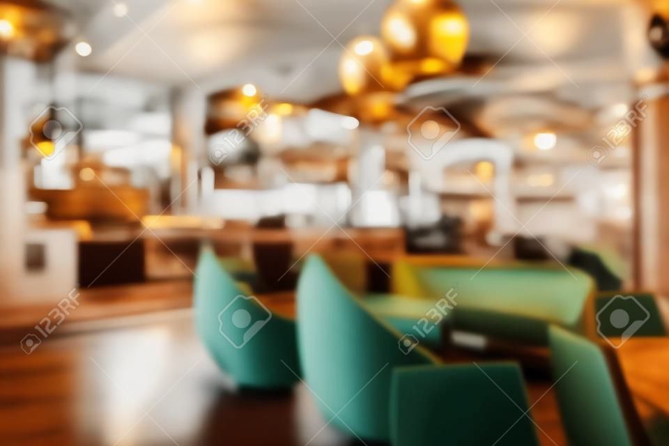 Desenfoque abstracto cafetería y restaurante buffet en el interior del hotel para el fondo