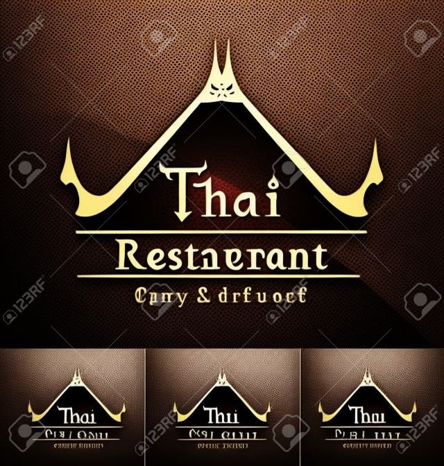 泰国餐厅LOGO设计模板泰国艺术装饰元素矢量图