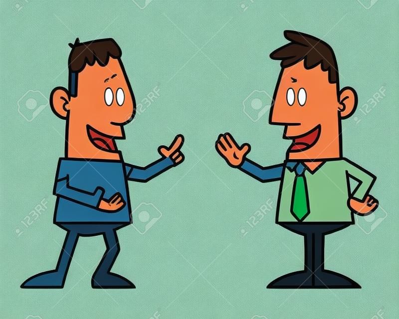 Two Cartoon Men Talking