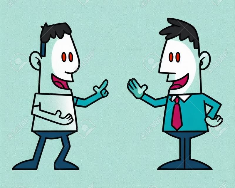 Two Cartoon Men Talking