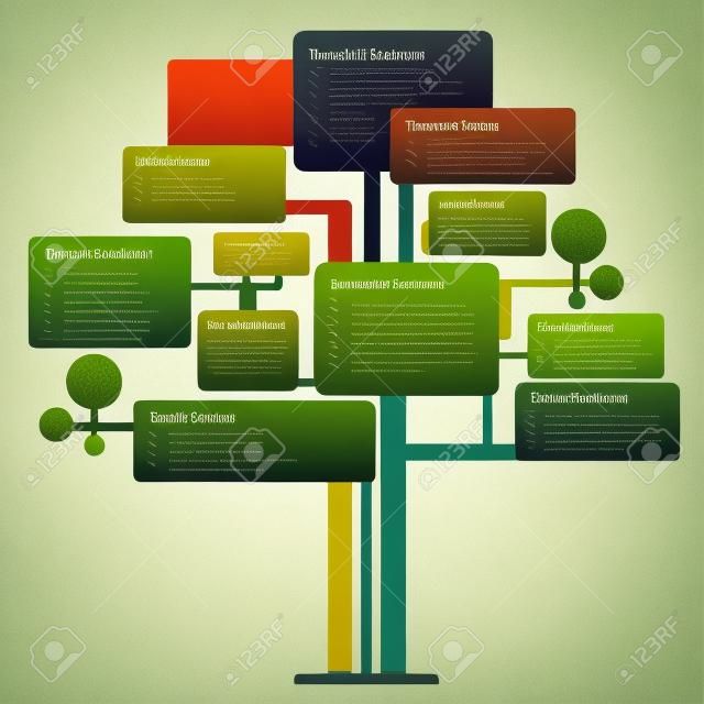 Design infográfico, modelo de árvore para conceito de negócios e educação