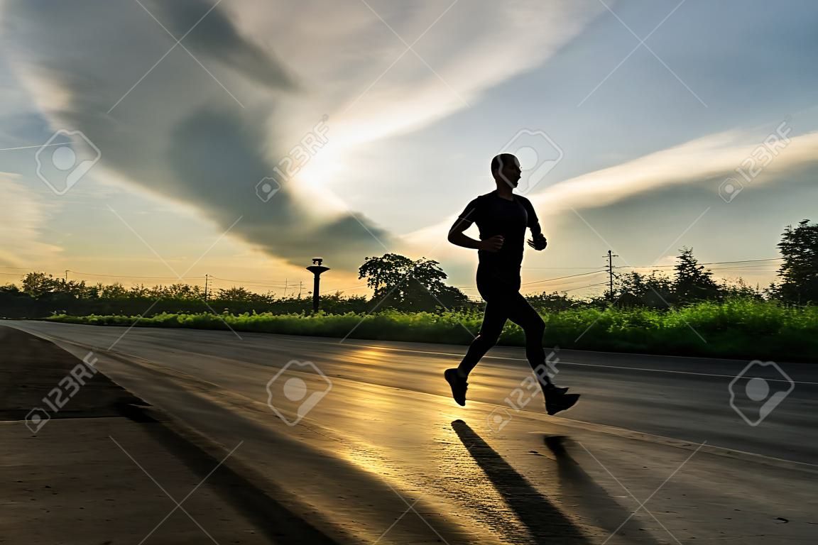 People Running for Health in Sunshine morning as Marathon Athlete Healthy Activity Concept.