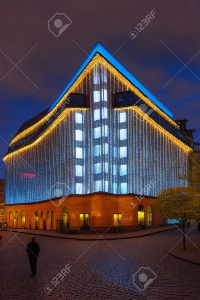 Illuminated Chile House in Hamburg germany europe