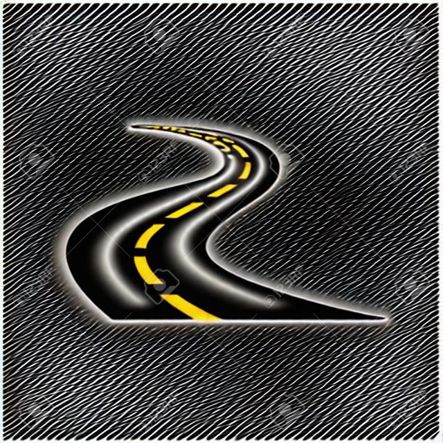 Vector black car road icon. Highway symbol. Road sign.