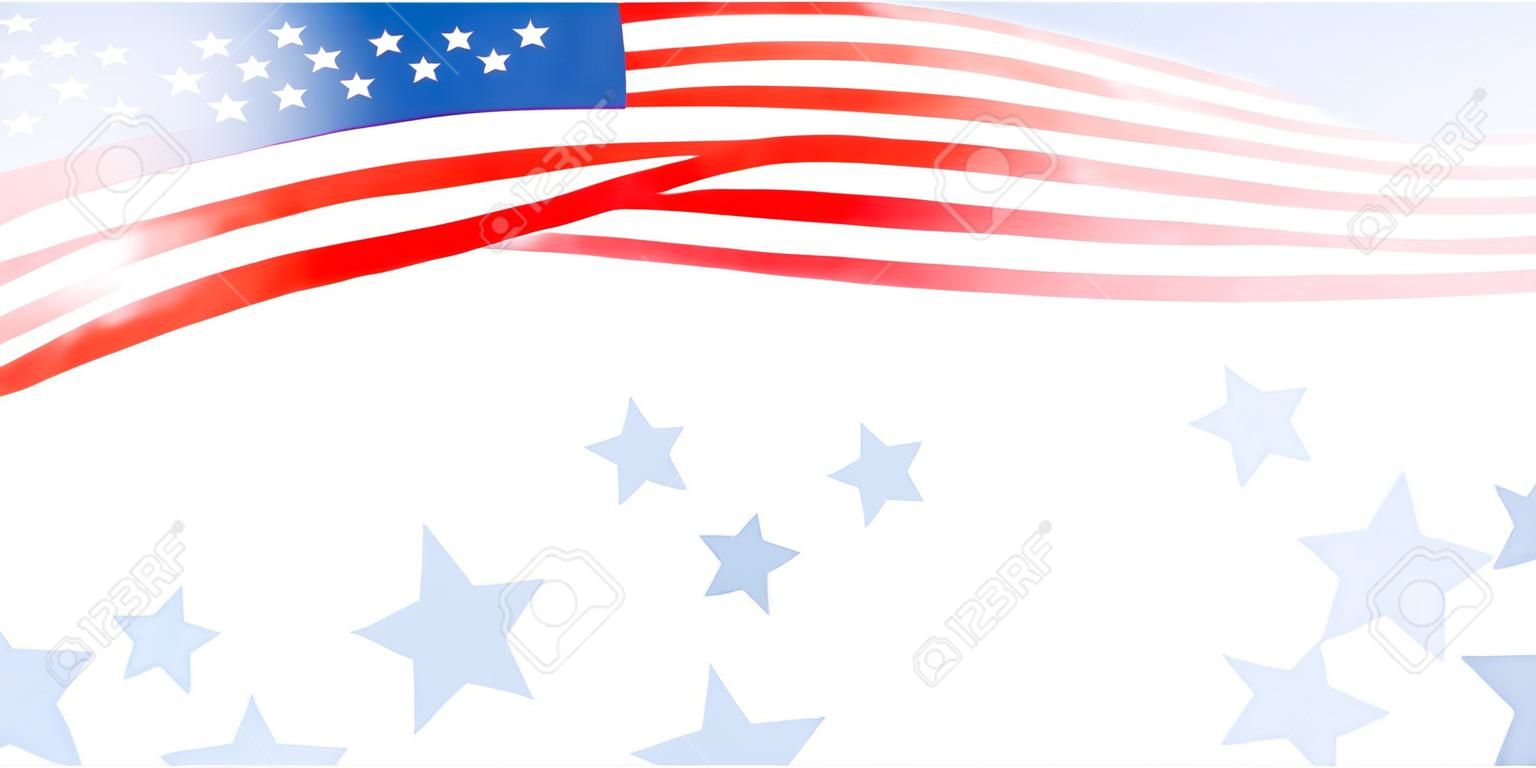 Bannière de drapeau américain avec des étoiles