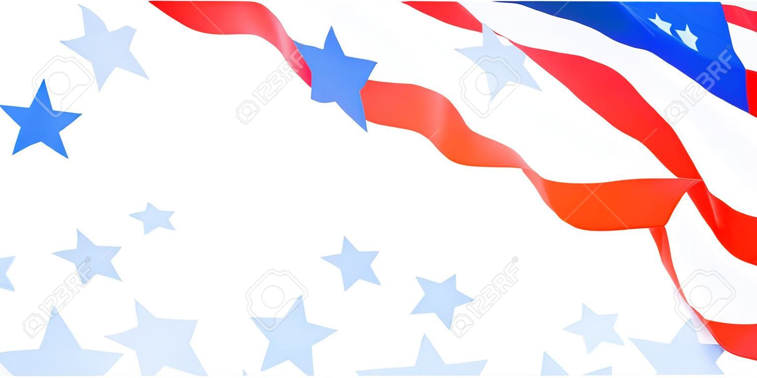 Bannière de drapeau américain avec des étoiles
