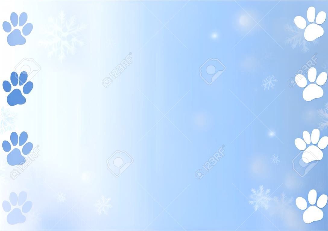 Impronte invernali sulla neve con copia spazio per il testo.
