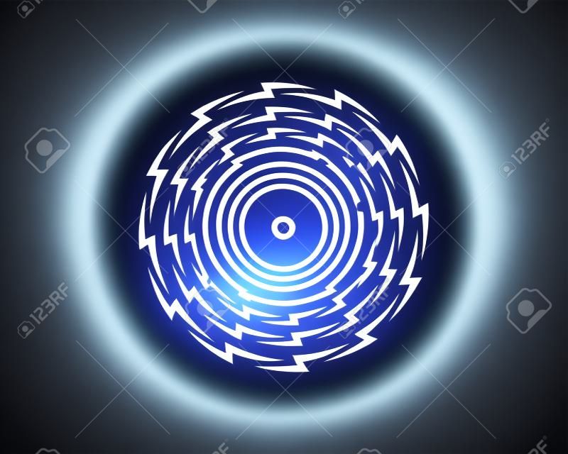 Circulaire bliksem symbool vormen een ventilator logo