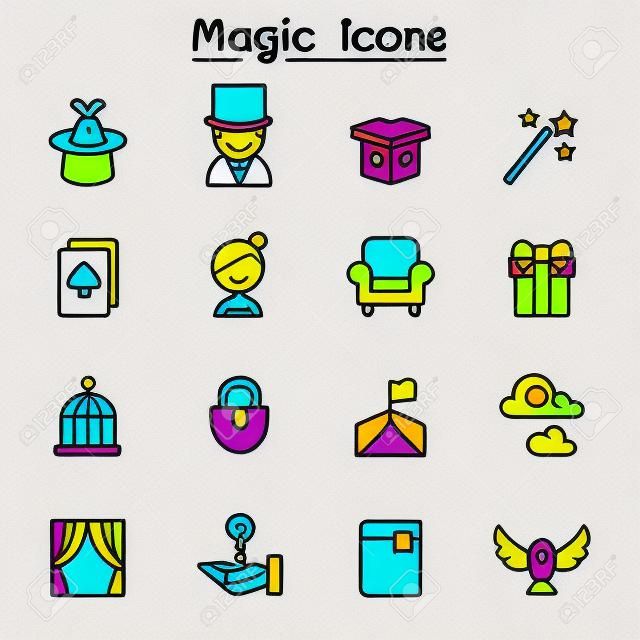 Magic color line icon set