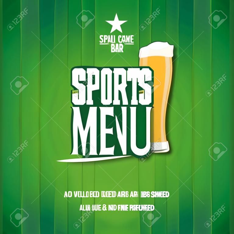 Sports Bar Menu card design template  