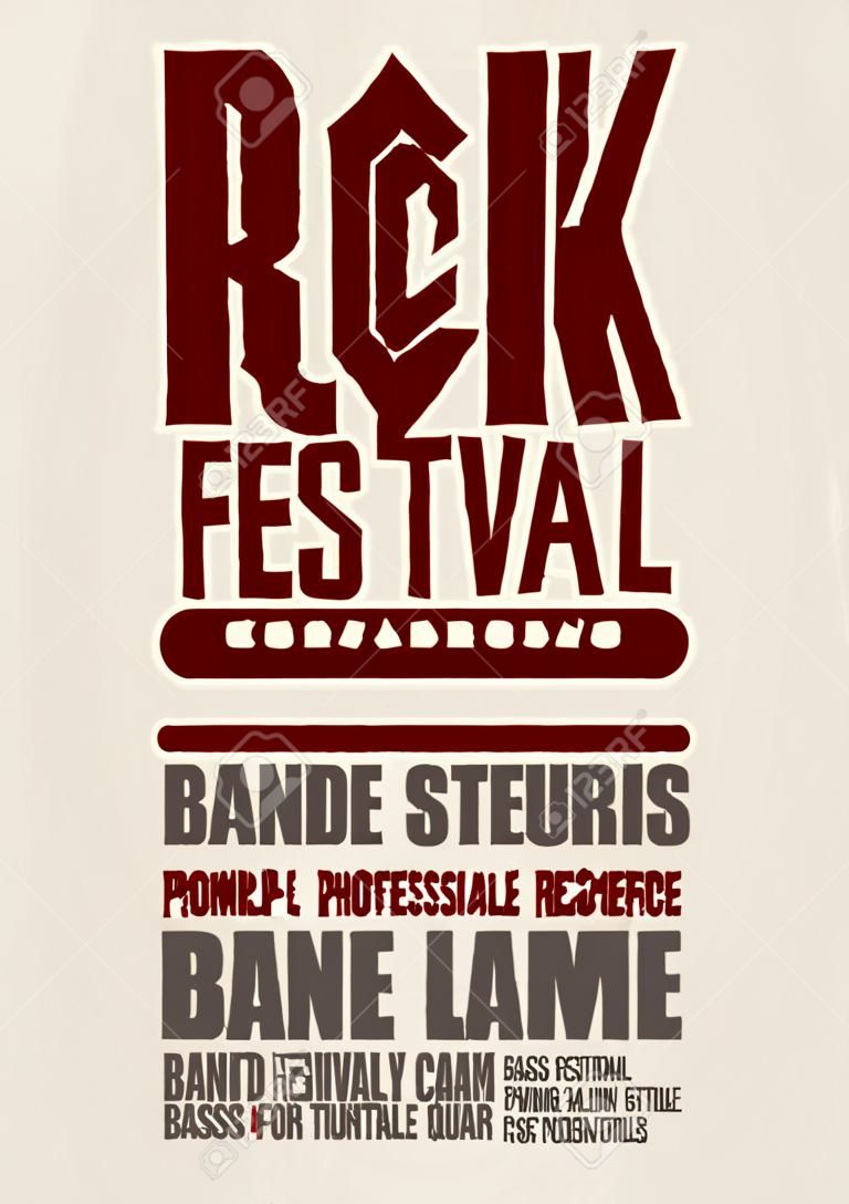 Festival Rock plantilla de diseño con el bajo y el lugar para el texto.