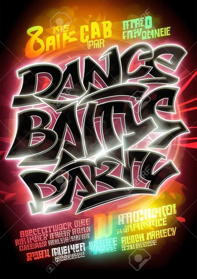 Dance battle party poster concept, vector illustration