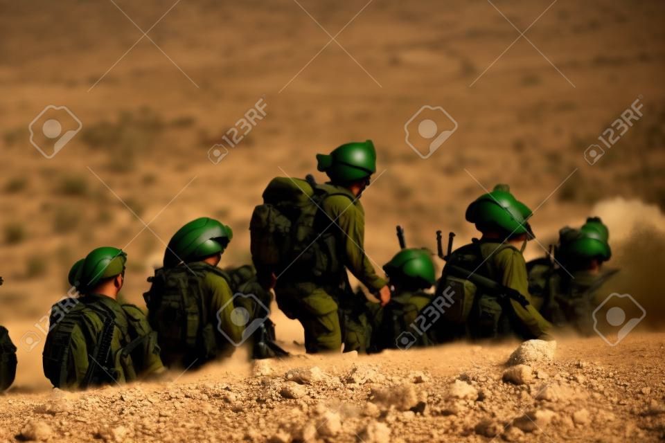 Forças de Defesa de Israel - brigada de pára-quedistas durante o treinamento