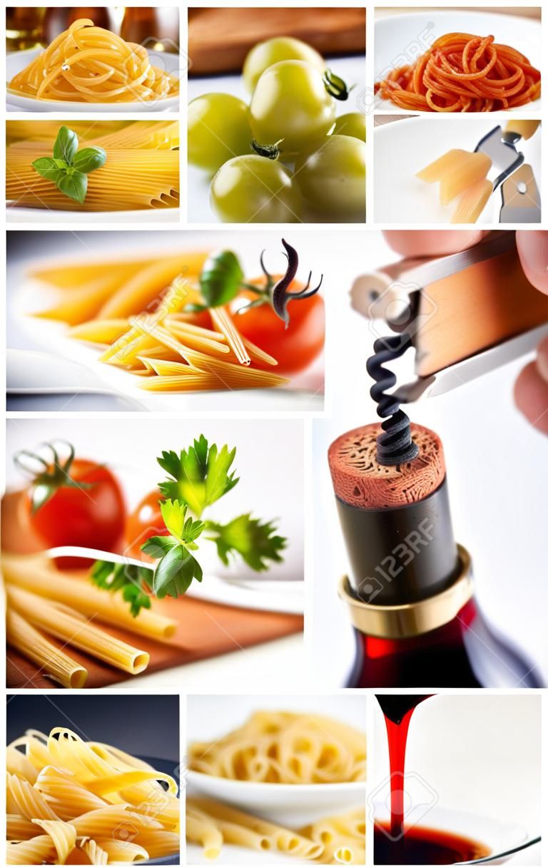 traditionele Italiaanse pasta voedsel collage geschikt voor restaurant menu