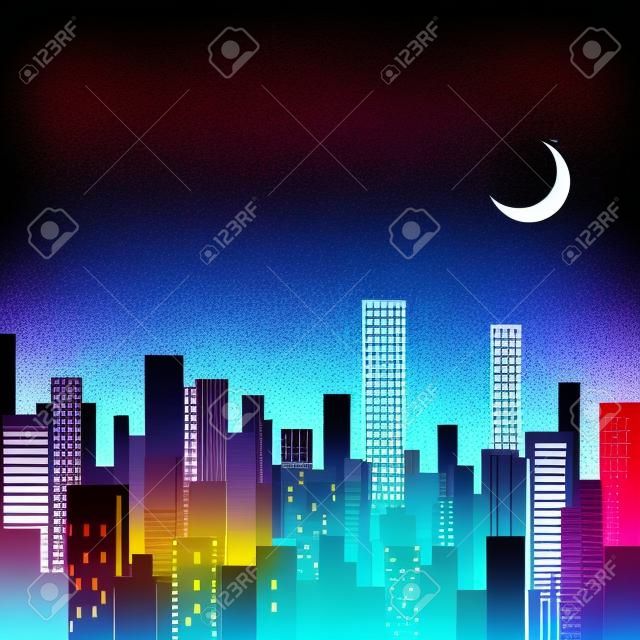 city at night, vector background