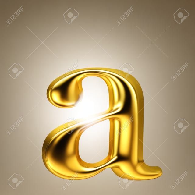 黄金の文字が白で隔離小文字の高品質 3 d レンダリング