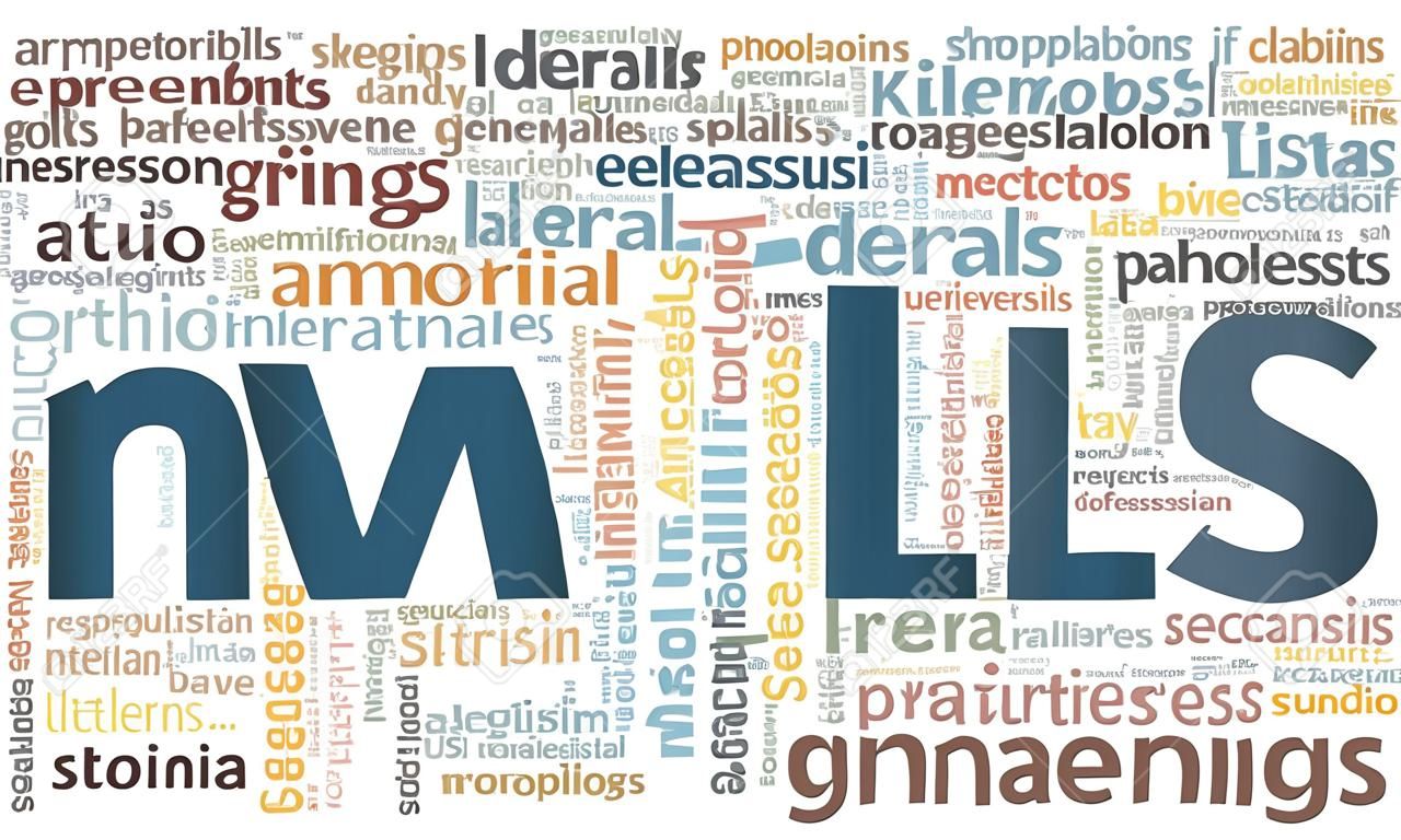 Amyotrophic lateral sclerosis - ALS - Lou Gehrig's disease vector illustration word cloud isolated on a white background.
