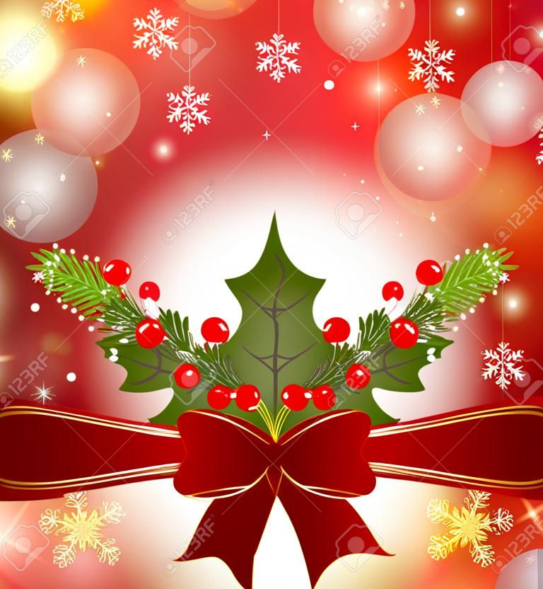 Illustration de carte de voeux élégante avec une décoration de Noël