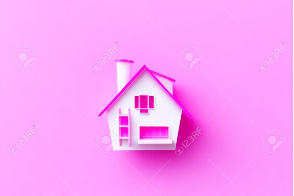 Modèle de maison en plastique rose
