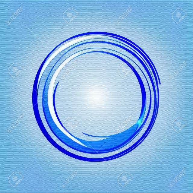 Zen Symbol Abstract Blue Ink Brush Vector Graphic Design