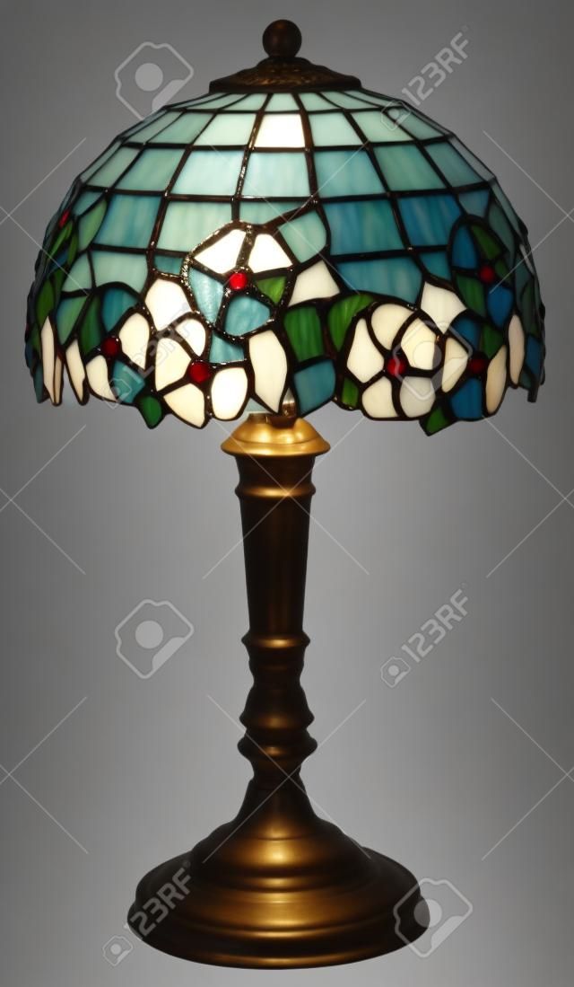 Tiffany Lampe de table isolée sur fond blanc