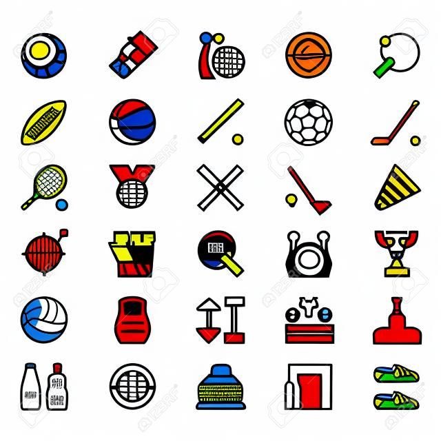 Sport line icons - vector sports symbols or signs in thin line style