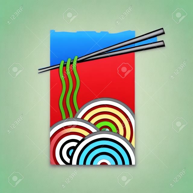 Modern and simple icon design noodle.