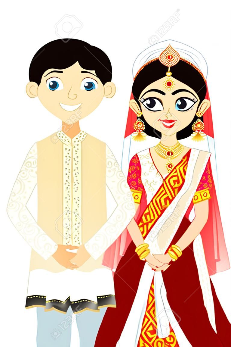 孟加拉婚禮的情侶