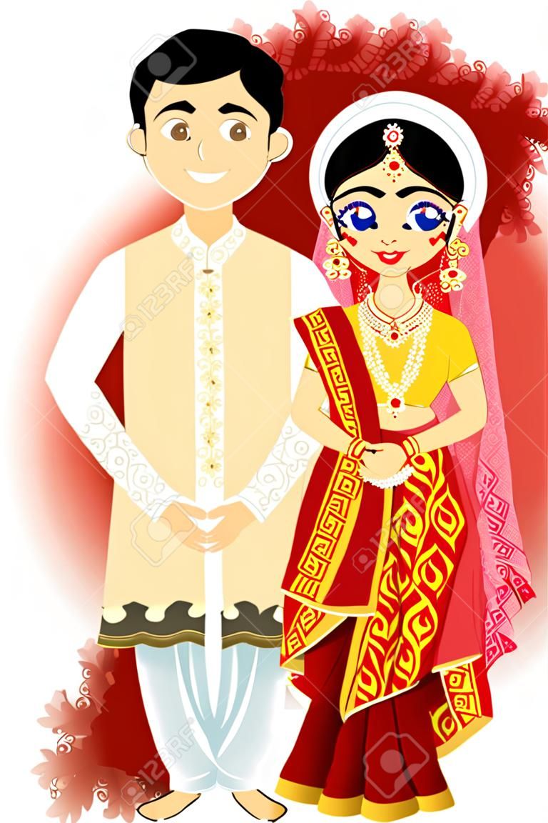 孟加拉婚禮的情侶