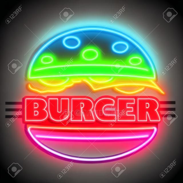 轻松编辑矢量霓虹灯招牌汉堡