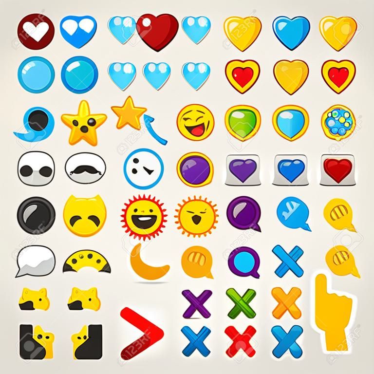 Raccolta di emoticon grafiche, segni e simboli utilizzati nelle chat online
