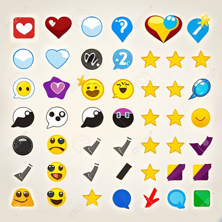 Collection of graphic emoticons, signs and symbols used in online chats