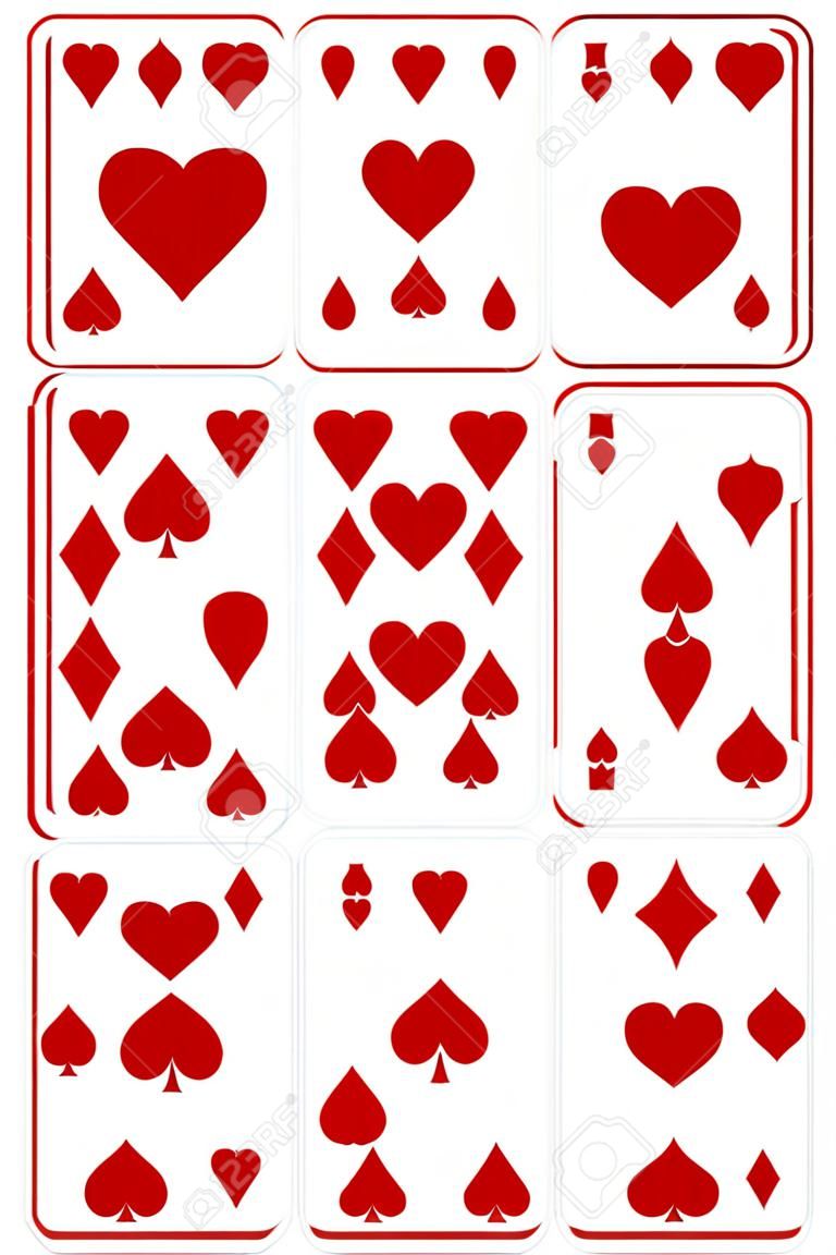 Poker cards full set four color classic design