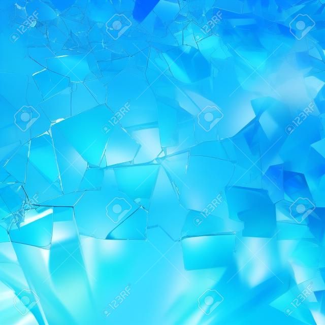 Fundo quebrado abstrato do vidro ou do gelo azul, copyspace para seu texto