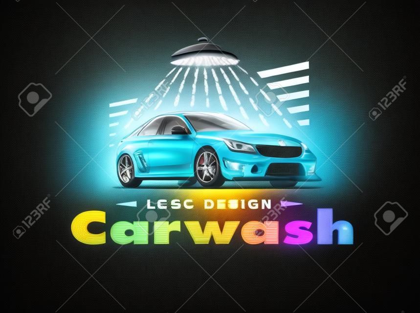 design car wash op lichte achtergrond.
