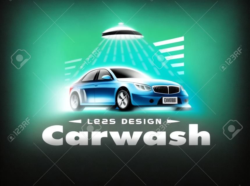 design car wash op lichte achtergrond.