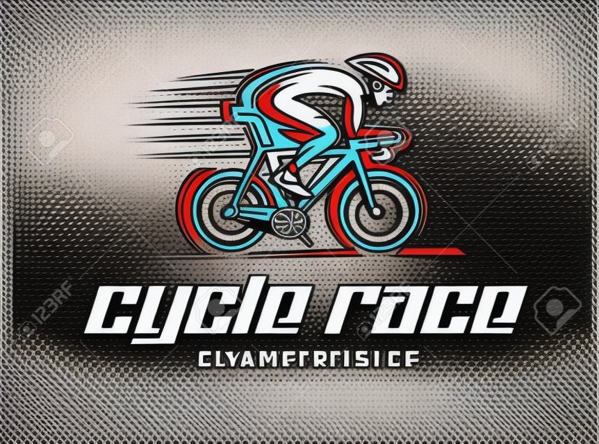 Cycling race Vector illustration, emblem design.