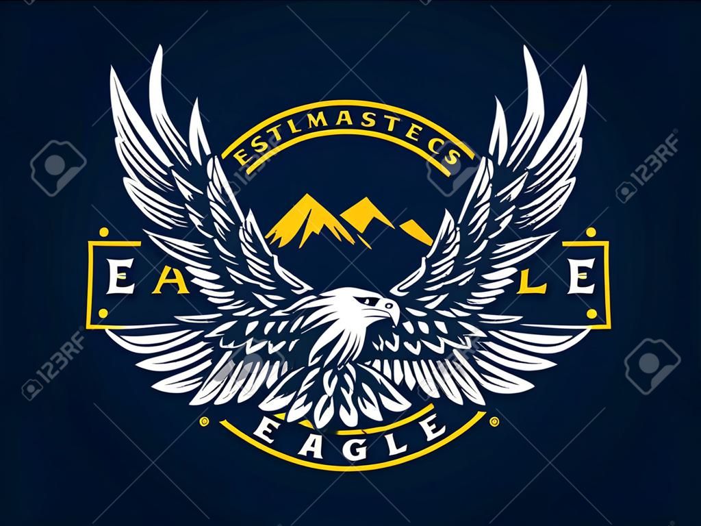logotipo del águila - ilustración vectorial, emblema sobre fondo oscuro