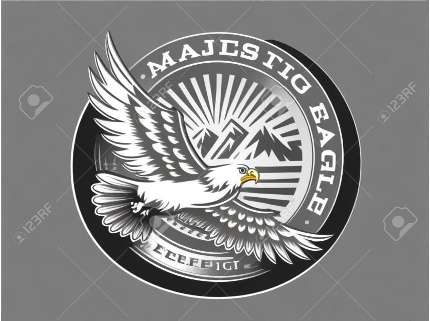 Logo dell'aquila - illustrazione di vettore, emblema su fondo bianco