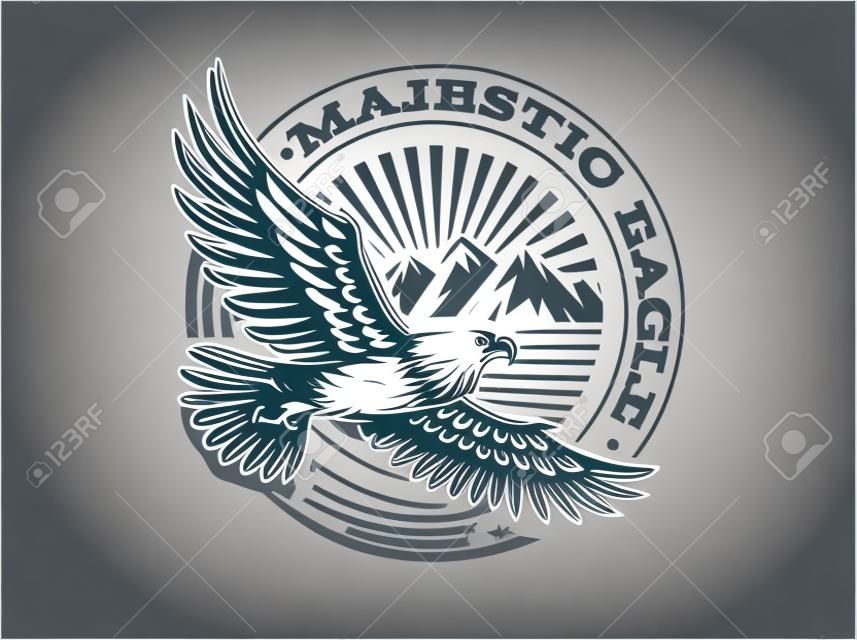 Logotipo de águila - ilustración vectorial, emblema sobre fondo blanco