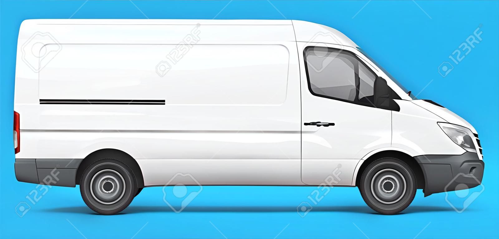 Une simple camionnette blanche pour la logistique. Illustration vectorielle de branding et d'identité.