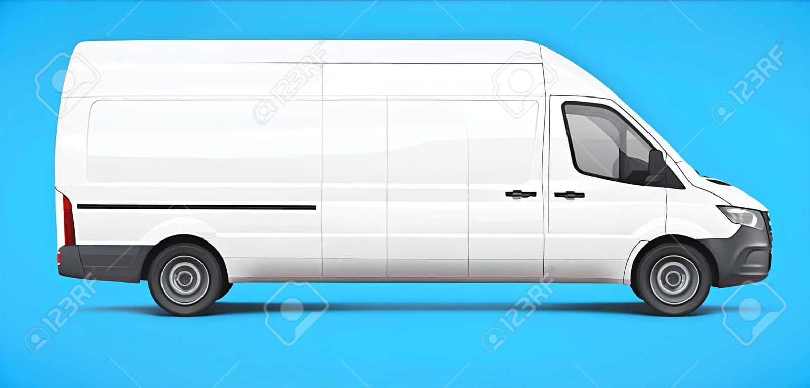 Une simple camionnette blanche pour la logistique. Illustration vectorielle de branding et d'identité.