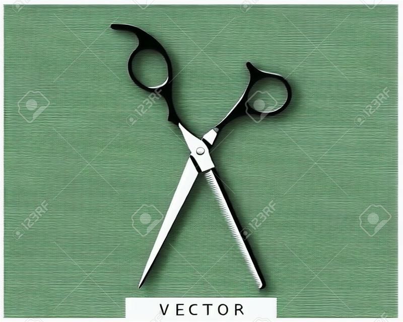 Scissor icon. Scissors vector design element or logo template. Black and white silhouette isolated.